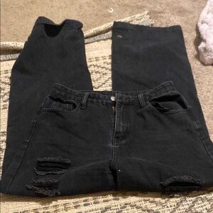 Black Distressed Jeans